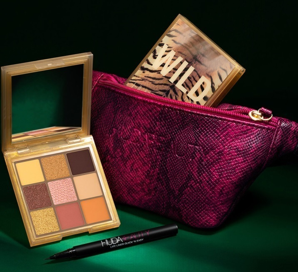 HUDABEAUTY WILD Набор ( Сумка+тени+подводка )