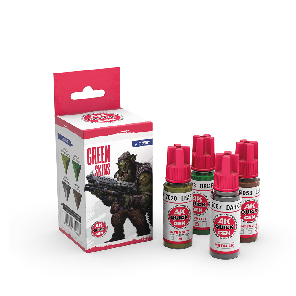 Набор акриловых красок AK Interactive - Green Skins - QUICK GEN Set