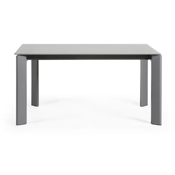 Раздвижной стол Axis 160-220x90 см, черное стекло, черный каркас