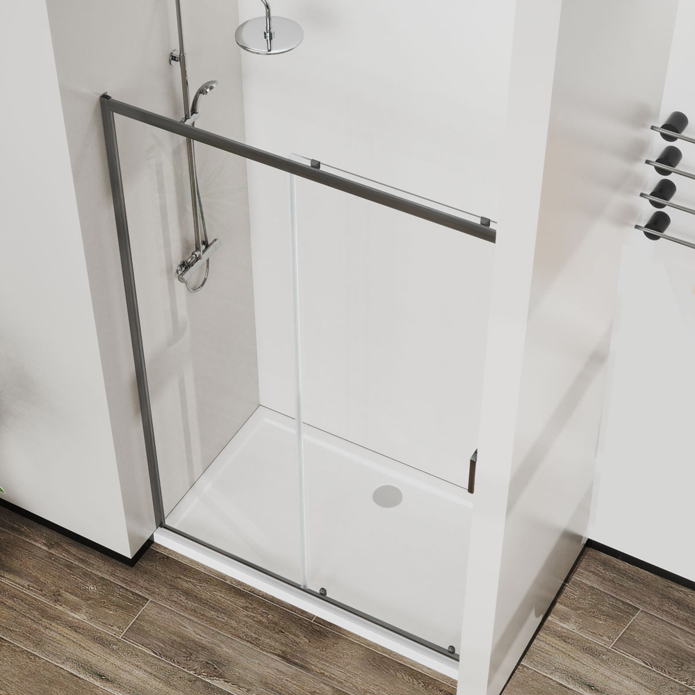Душевая дверь Vincea Сити (City) VDS-5CT120CLGM, 1200, вороненая сталь, стекло прозрачное