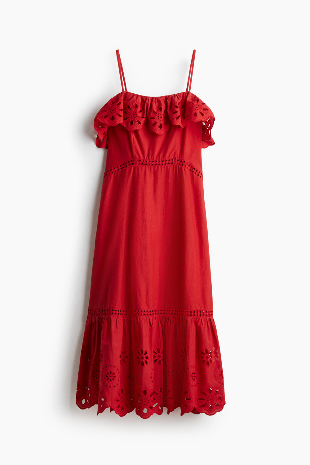 Платье из хлопка с вышивкой - H&M