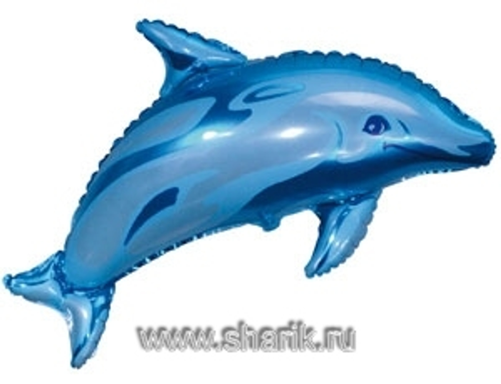Шар фольга "Дельфин синий" 95 х 56 см