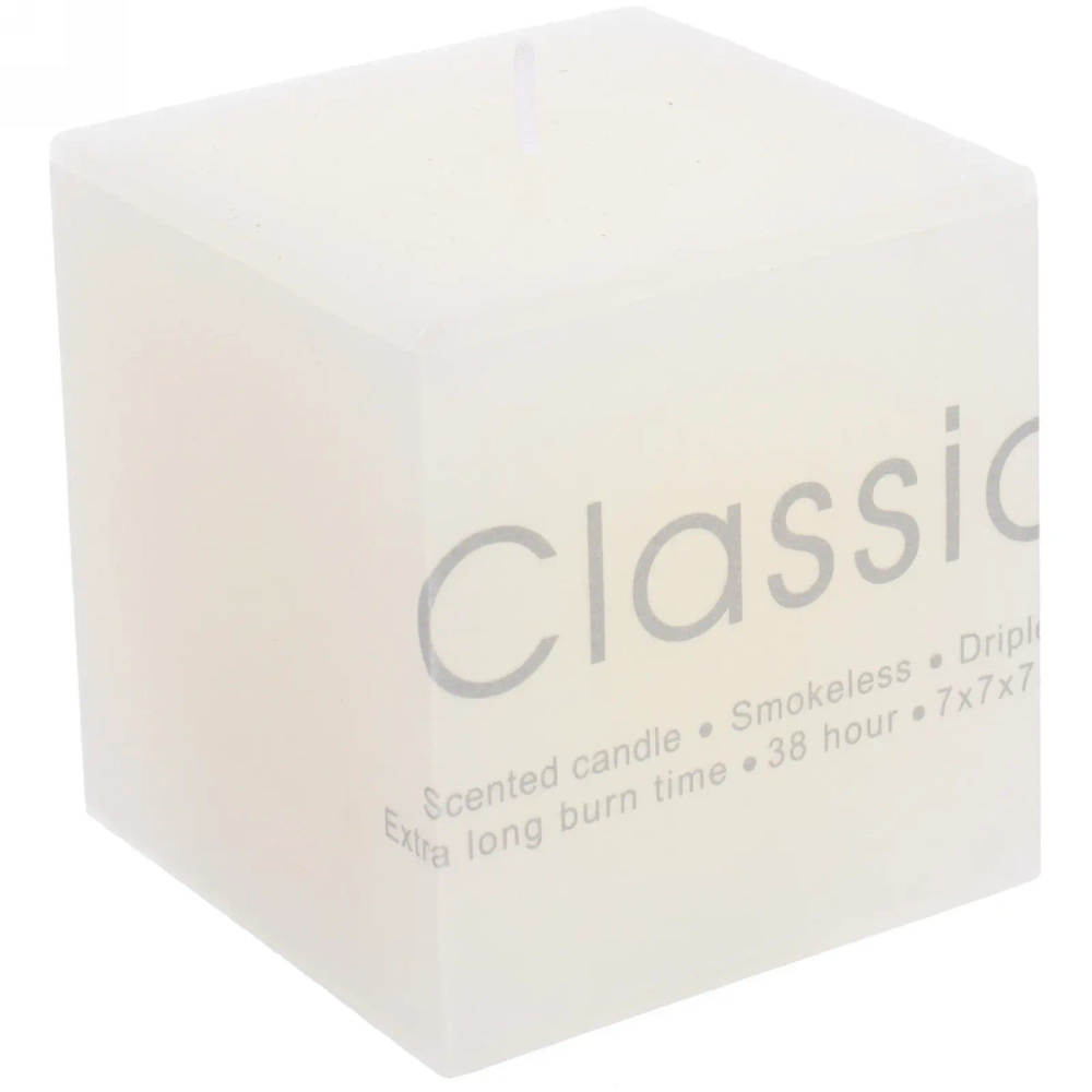 Свеча «Classic» 7*7*7,5см цвет белый ZD-131