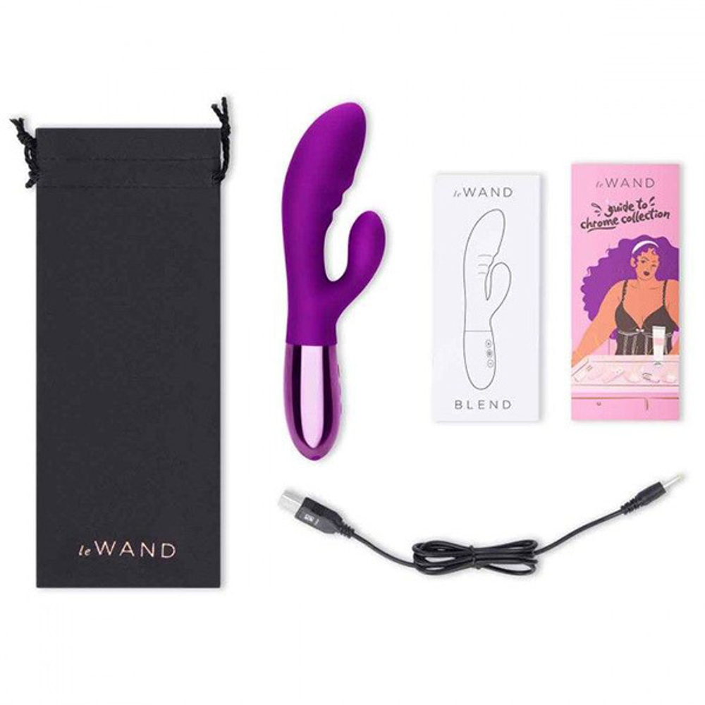 Фиолетовый вибромассажер-кролик 20,2см Le Wand Blend Purple LW-040-CHR