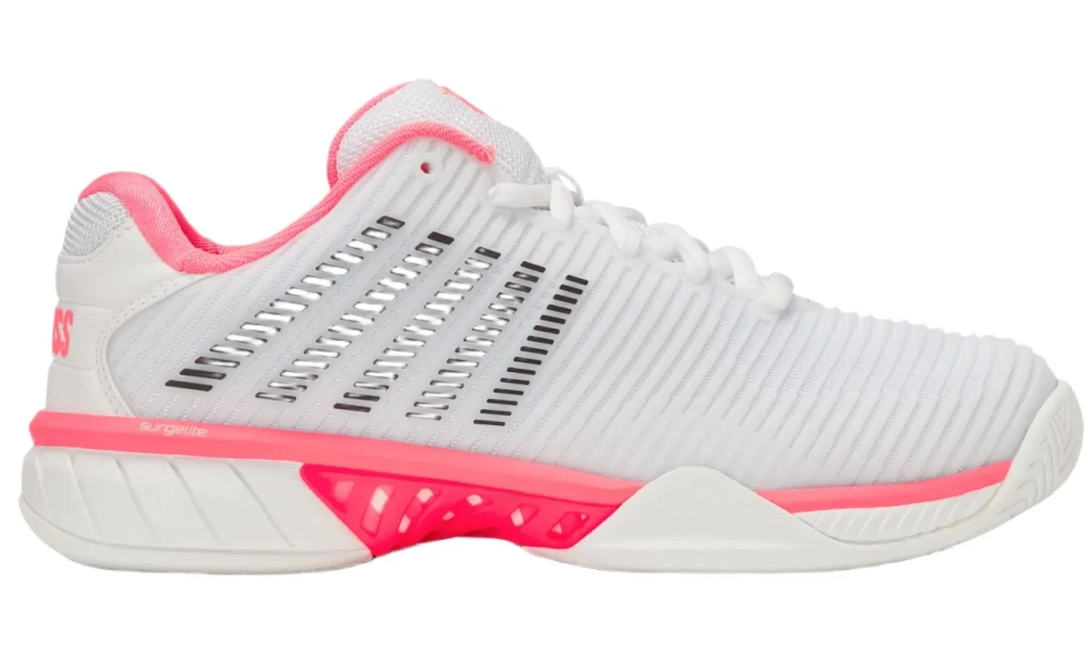 Женские теннисные кроссовки K-Swiss Hypercourt Express 2 - white/neon pastel pink/black