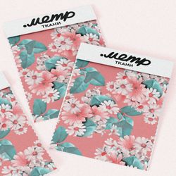 Ткань лен смелый и красочный букет