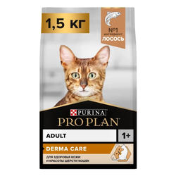 Сухой корм для кошек Purina PRO PLAN с лососем 1,5 кг