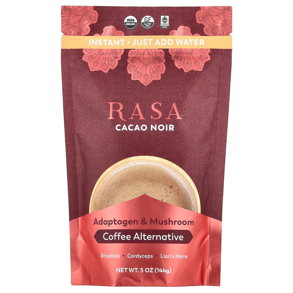 Rasa, Кофе с адаптогеном и грибами, растворимый, какао-нуар, 144 г (5 унций)