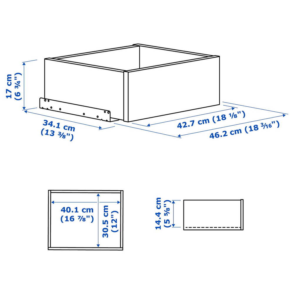 IKEA KOMPLEMENT  (ИКЕА КОМПЛЕМЕНТ)  -  Ящик - белый 50x35 см