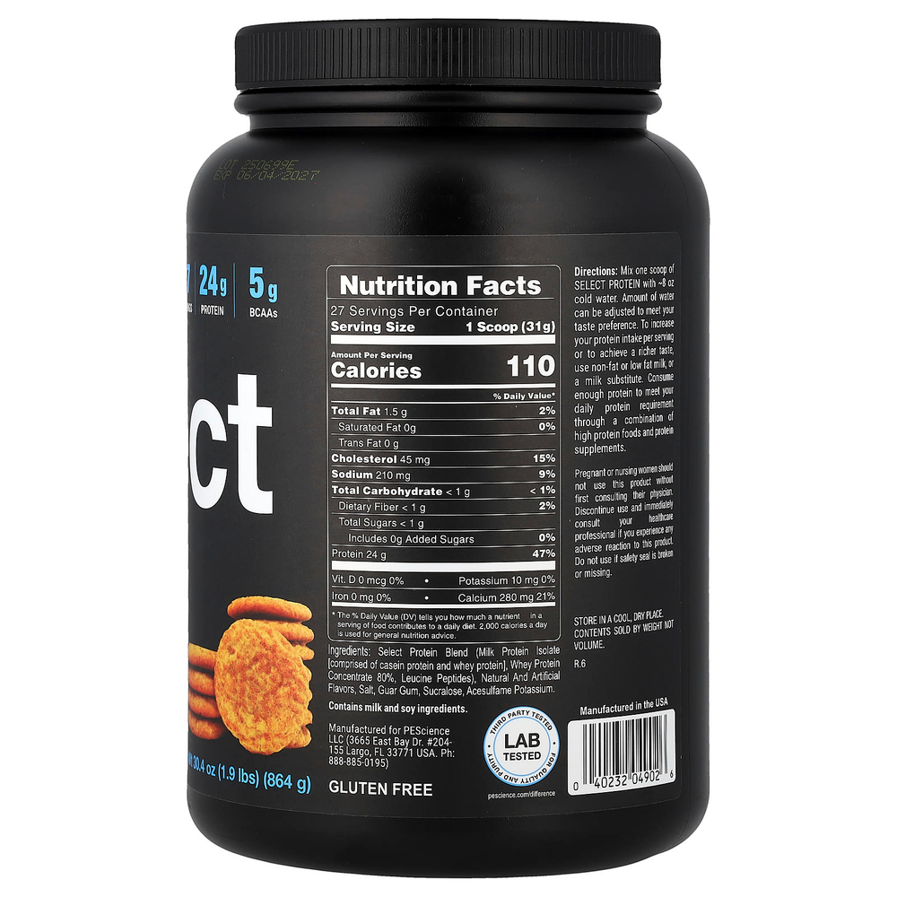 PEScience, Select Protein™, порошковая смесь для приготовления напитка, Snickerdoodle, 864 г (1,9 фунта)
