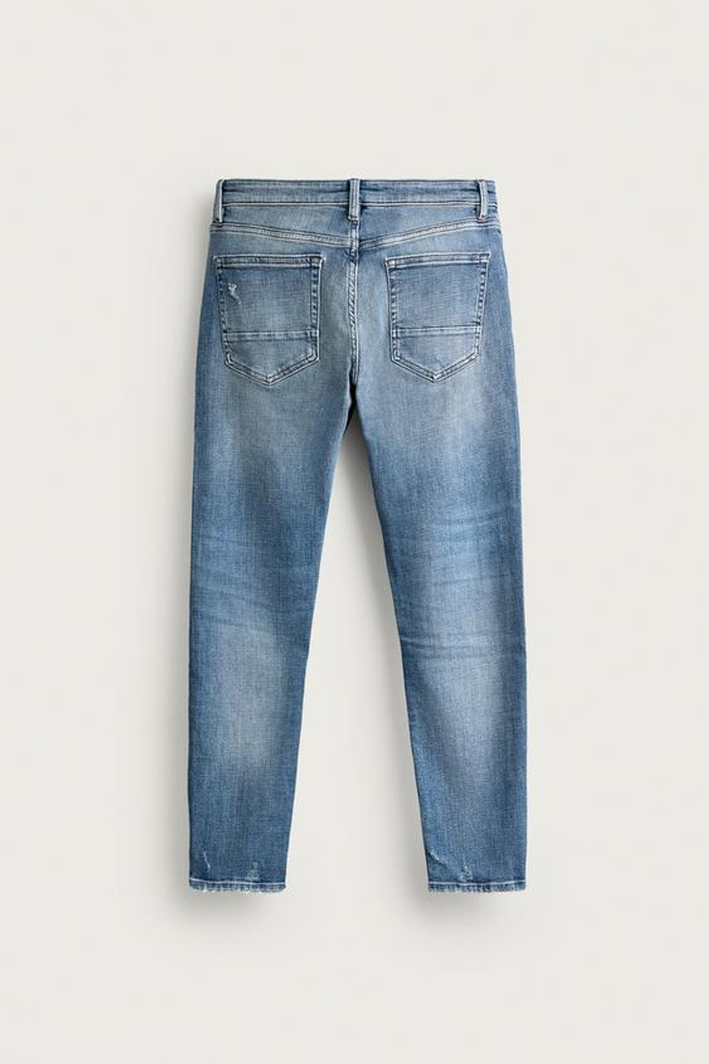 ZARA ДЖИНСЫ SKINNY FIT С РАЗРЕЗАМИ, ГОЛУБОЙ