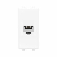 Телефонная розетка RJ-12 без шторки модульная, "Avanti", "Белое облако", 1 модуль