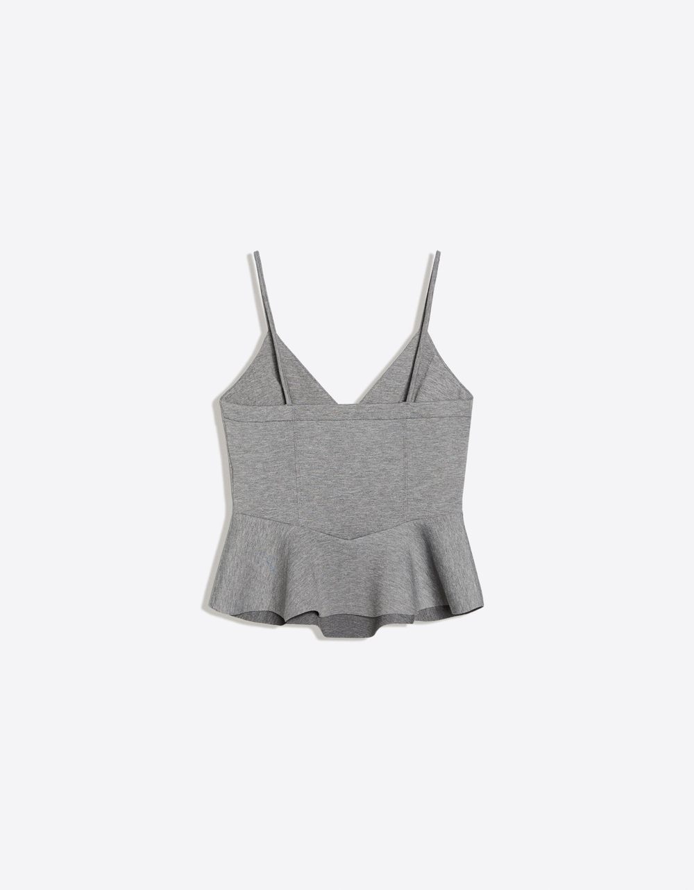 Женский топ с баской из ткани scuba - BERSHKA