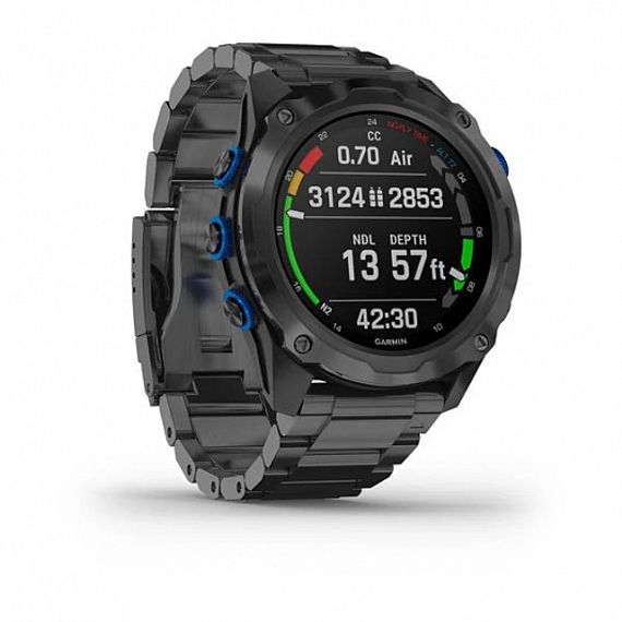 Комплект умные часы - дайвинг компьютер Garmin Descent MK2i DLC-покрытием и черным титановым ремешком + датчик Descent T1