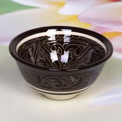 Пиала большая 11*5,5см коричневая Риштанская Керамика
