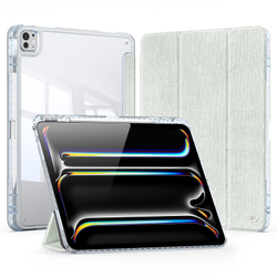 Чехол книжка зеленого цвета от Dux Ducis для Apple iPad Pro 13 с 2024 года, серия Unid Series Case, с держателем Apple Pencil и функцией автоматического перехода в спящий режим
