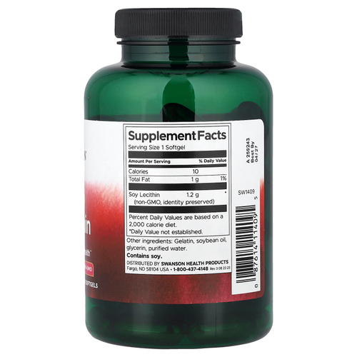 Swanson Vitamins, Соевый лецитин, 1200 мг, 90 мягких таблеток