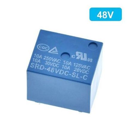 Реле DC 48V (5 контактов, 1 группа, переключающее) 10А