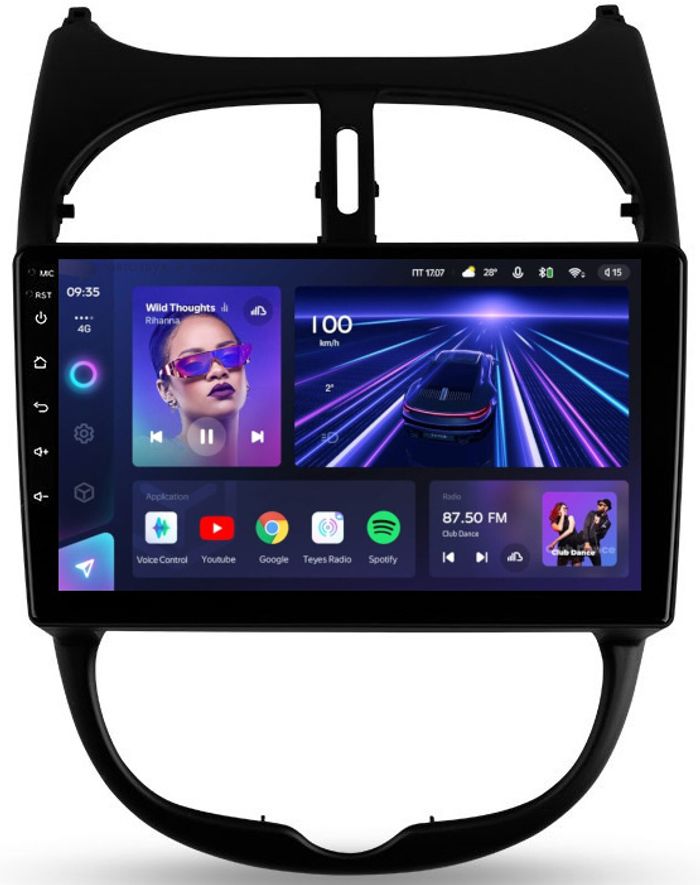 Магнитола для Peugeot 206 1998-2012 - Teyes CC3 Android 10, Быстрая, CarPlay, SIM-слот