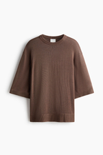 Тонкий трикотажный топ с короткими рукавами - H&M
