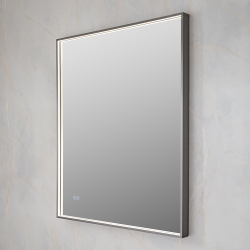 Зеркало с подсветкой AVS Лайн 75x90 см, антипар, оружейная сталь