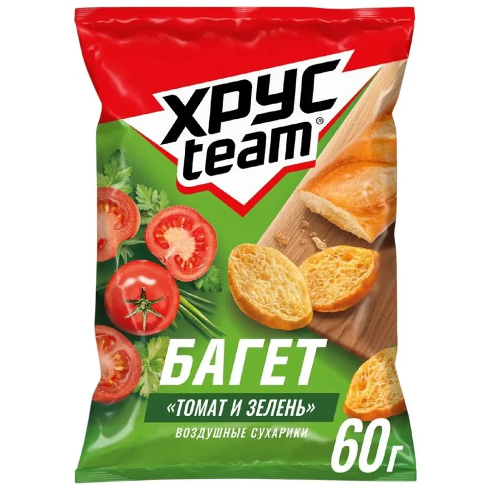 Багет "Хрустим" со вкусом томат и зелень 60г/90/130