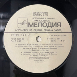 Винтажная виниловая пластинка 2LP Валерий Гаврилин Владимир Минин Перезвоны (СССР 1988)