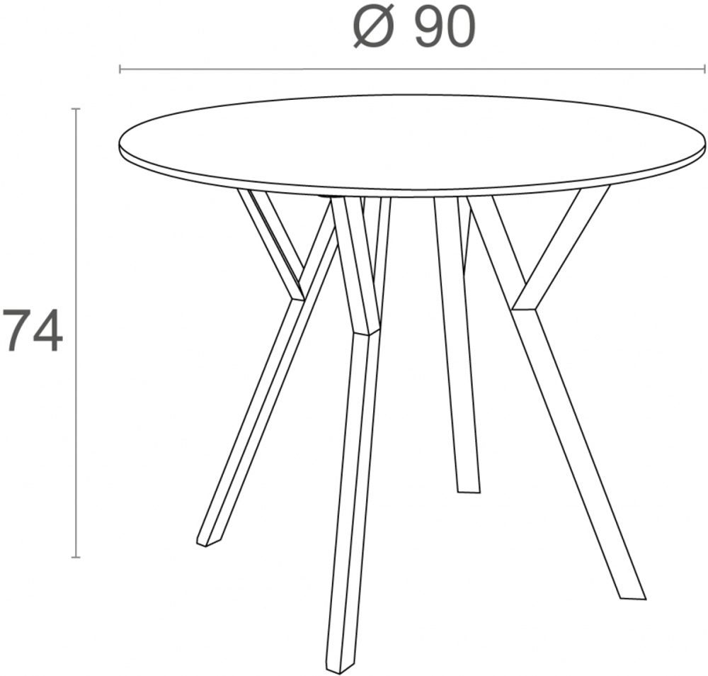 Стол пластиковый Siesta Contract Max Table Ø90, черный