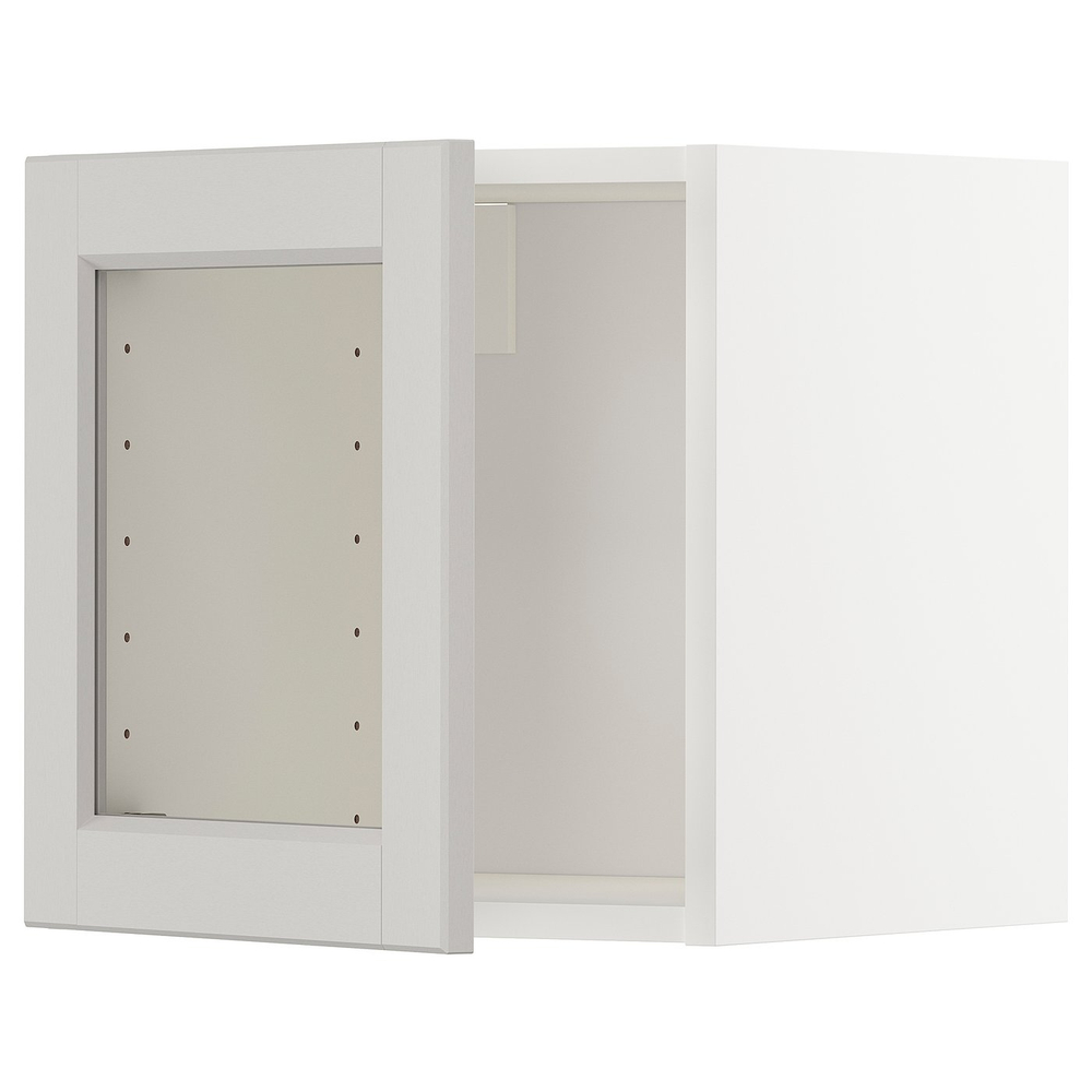 IKEA METOD  (ИКЕА МЕТОД)  -  Настенный шкаф со стеклянной дверцей - белый/Лерхюттан светло-серый 40x40 см