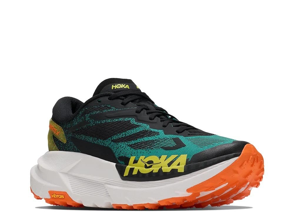Мужские беговые кроссовки Hoka Mafate X M Чёрно-зелёные