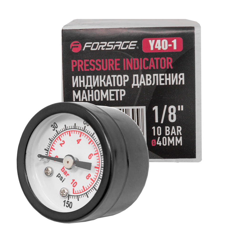 Индикатор давления манометр 1/8''10bar(D-40мм) Forsage F-Y40-1