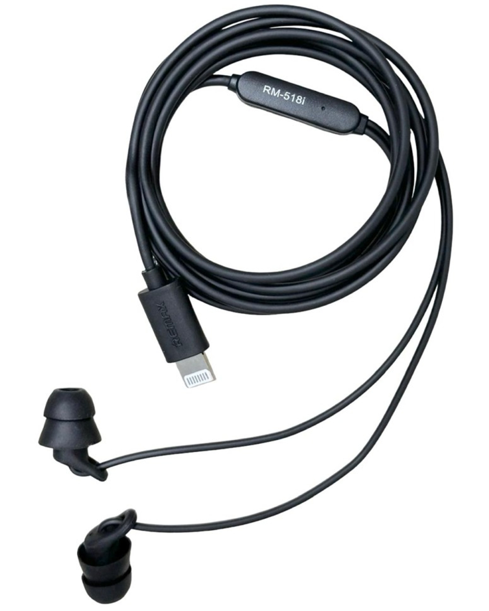 Наушники с микрофоном Remax wired sleep earphones RM-518i Lightning чёрные