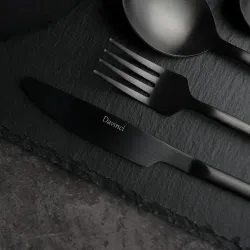 Вилка столовая 19 см матовая черный цвет Black Sapporo PVD P.L. - Davinci [12]