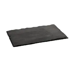 Блюдо прямоугольное 20*10 см h0,5 см для подачи черное сланец SUNNEX
