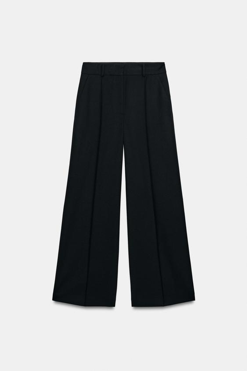 ZARA ШИРОКИЕ БРЮКИ — ZW COLLECTION, ЧЕРНЫЙ