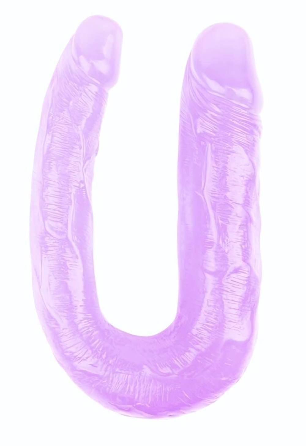 Фиолетовый двусторонний фаллоимитатор Hi-Rubber - 34 см. (Цвет: фиолетовый)