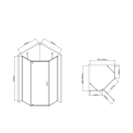 Душевой уголок Слим-У (Slim-U) VSP-2SU900CLB, 900*900, м.черный, стекло прозрачное,