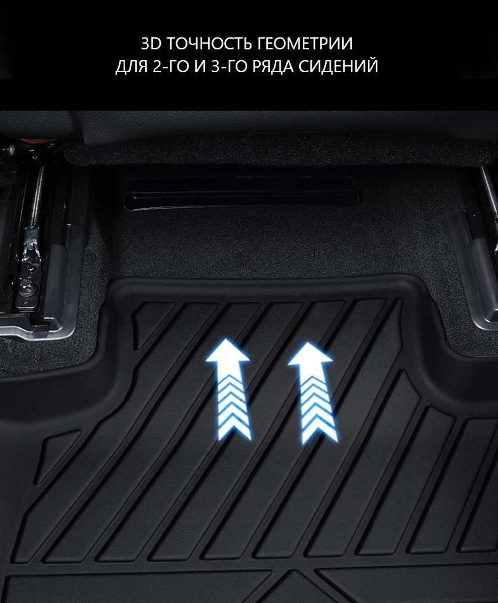 Коврики HAVAL DARGO (2022-2025) 4WD с высокими бортами всесезонные (3D TPE) (к-т на 2 ряда)