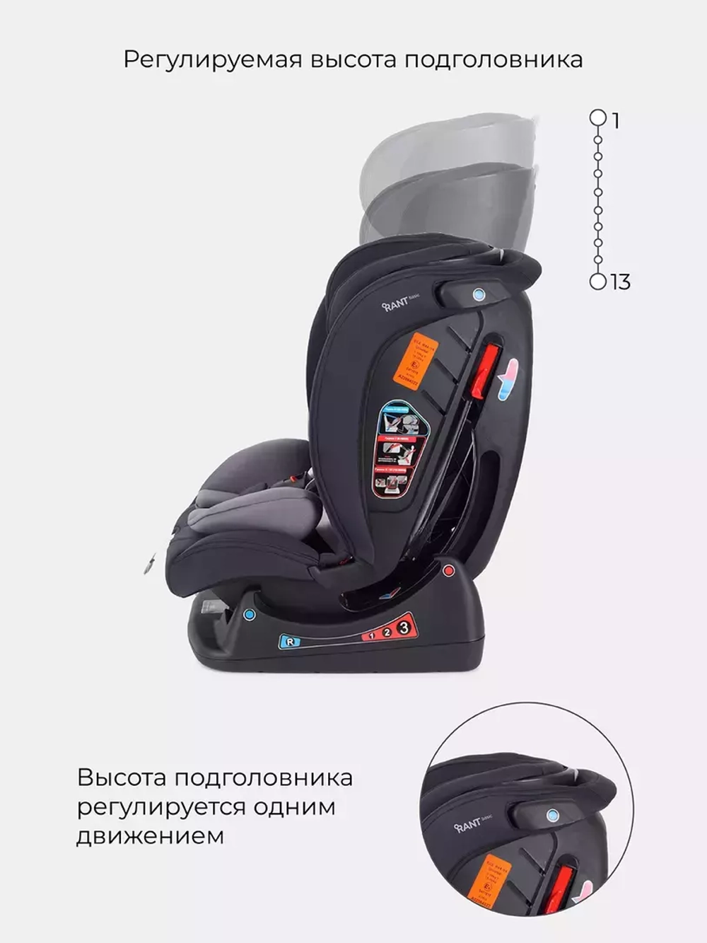 Автокресло AY913 "COMBO" RANT basic (Black) группа 0+-1-2-3  (0-36 кг)