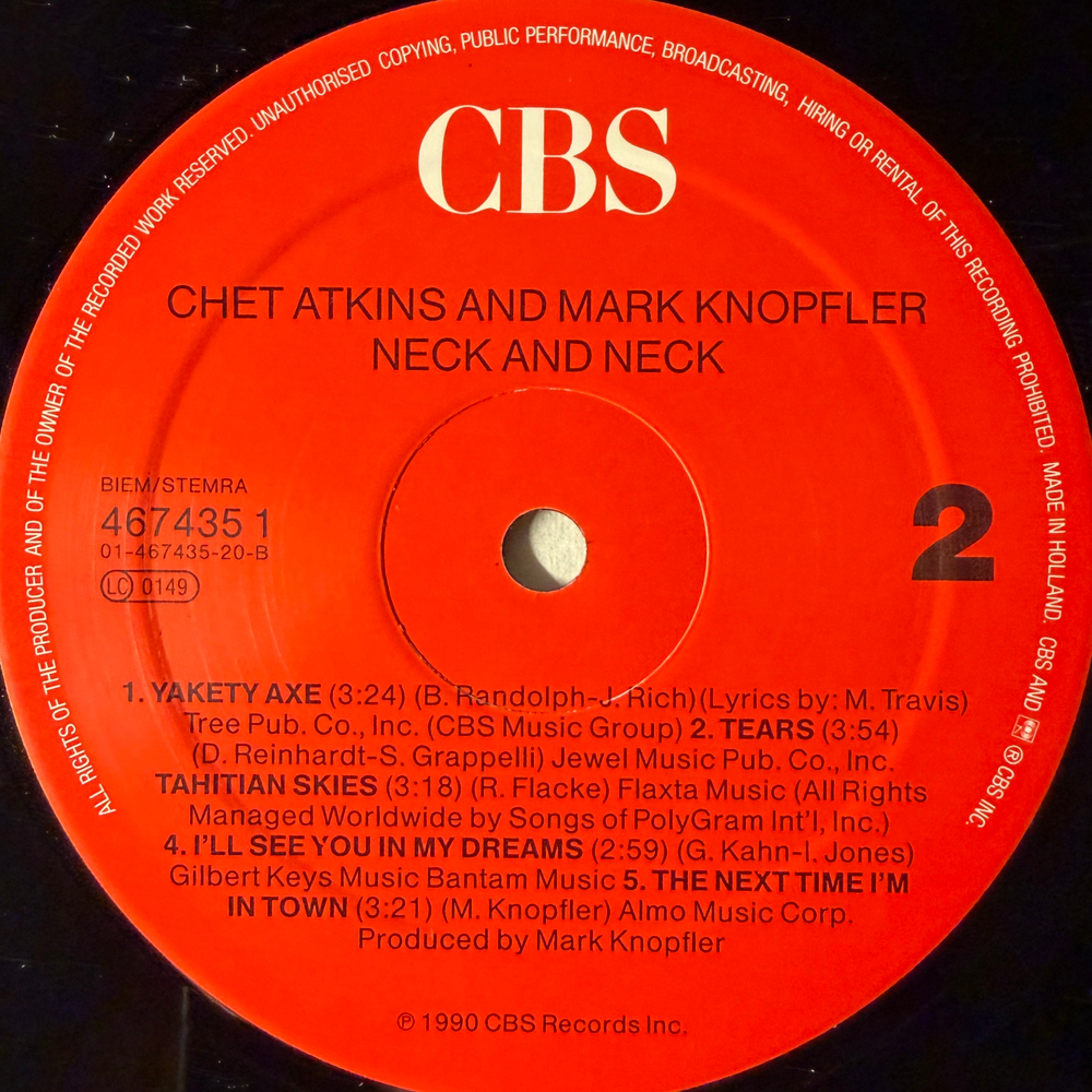 Chet Atkins And Mark Knopfler ‎– Neck And Neck (Голландия 1990г.)