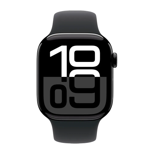 Умные часы Apple Watch Series 10 GPS, 42mm, Jet Black Aluminium Case with Sport Band S/M, Black (Черный) MWWE3
