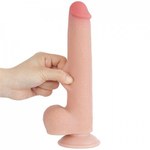 Реалистичный фаллоимитатор Lovetoy Sliding Skin (22×3,7 см) с двойной плотностью телесный