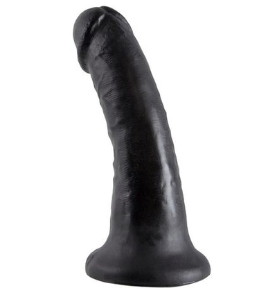 Чёрный фаллоимитатор с присоской 6 Cock - 15,2 см. (Цвет: черный)