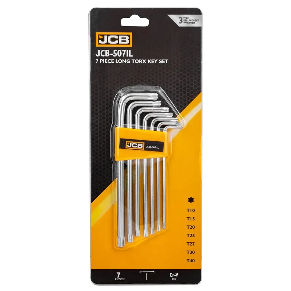 Набор ключей TORX Г-образных длинных 7пр. JCB JCB-5071L