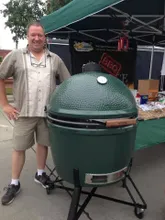Керамический гриль Big Green Egg 2XL (самый большой), 73 см, на модульной подставке с тумбой