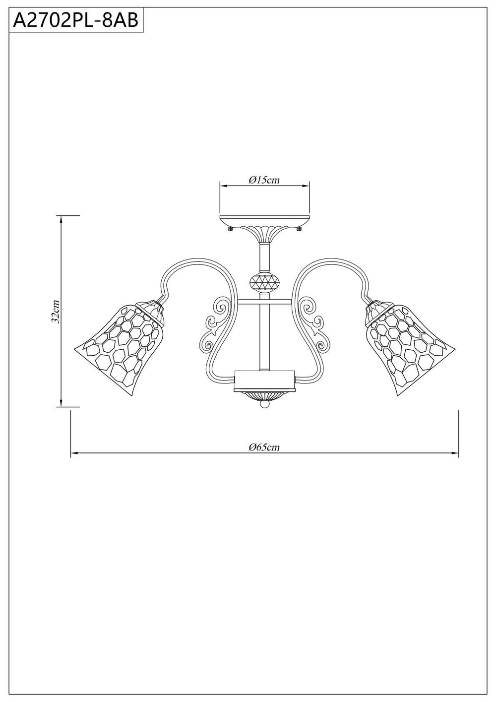Люстра потолочная Arte Lamp Nicole A2702PL-8AB