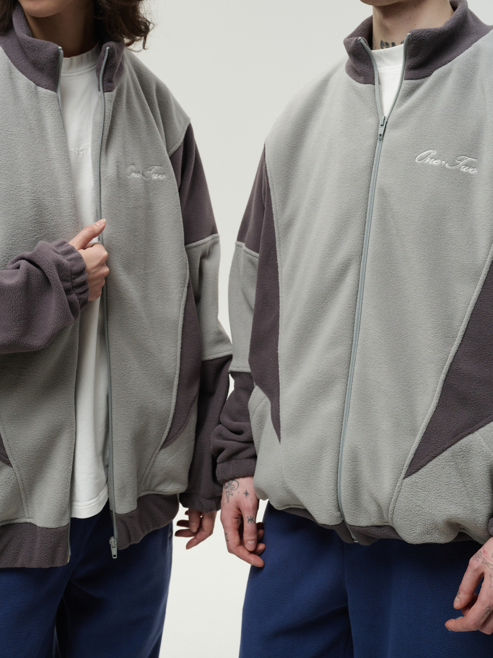Zip-Up Sweatshirt Double Grey