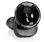 Черный фаллоимитатор Curved Realistic Dildo Balls Suction Cup 6 - 15,5 см. (Цвет: черный)