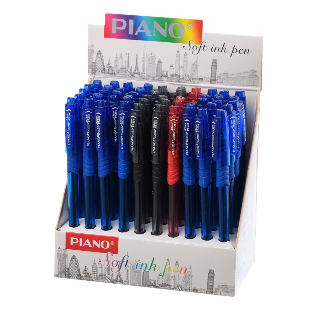 Ручка шариковая, масляная, Piano, 3 цвета чернил, серия "Piano Tourist", 50 шт