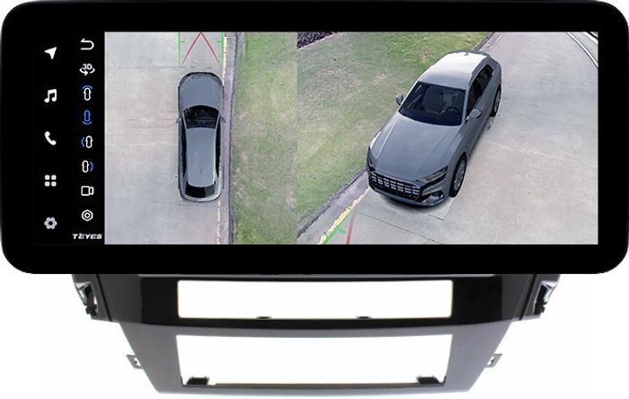 Магнитола для Mitsubishi Pajero Sport 3 2020-2024, Montero Sport (прямоугольный климат, рамка 10) - Teyes LUX ONE 360 монитор 12.3" 2K QLED на Android 10, Быстрая, CarPlay, 4G SIM-слот, 4 камеры в комплекте